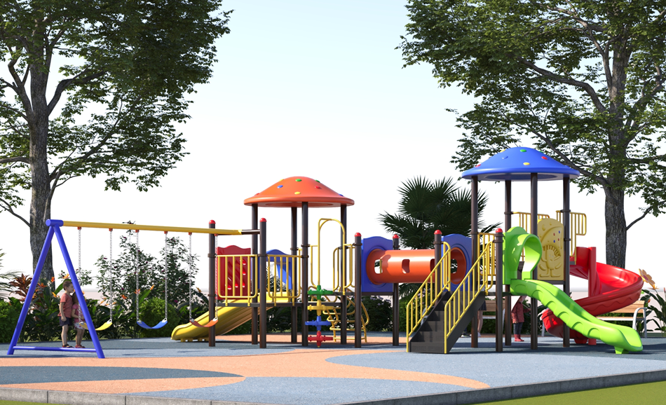 Nhà 2 khối ống chui 2 mái nấm