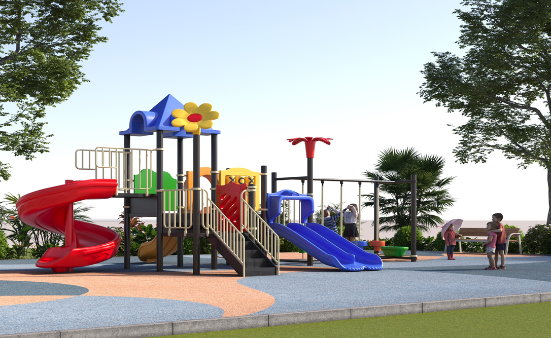 Nhà chơi 4 khối mái nhọn