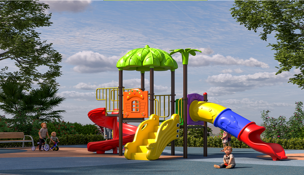 Nhà chơi cầu xoắn ống mái lá