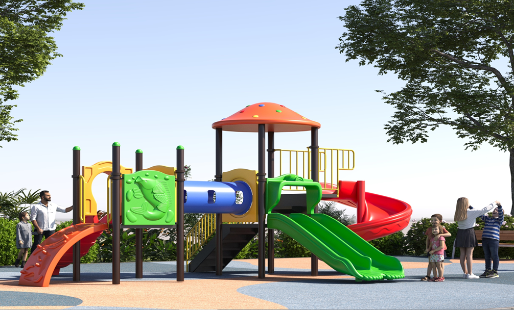 nhà 2 khối mái nấm