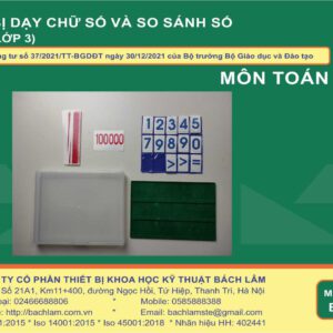 Bộ thiết bị dạy chữ số và so sánh số (Dùng cho lớp 3)