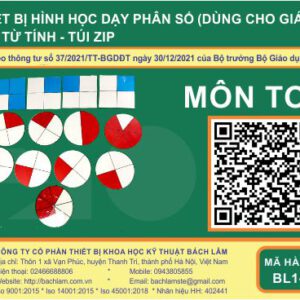 Bộ thiết bị hình học dạy phân số (Dùng cho giáo viên - Không từ tính) - Túi Zip (Lớp 4, 5)
