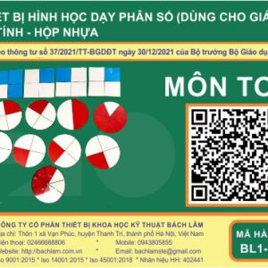 Bộ thiết bị hình học dạy phân số (Dùng cho giáo viên - Có từ tính) - Hộp Nhựa